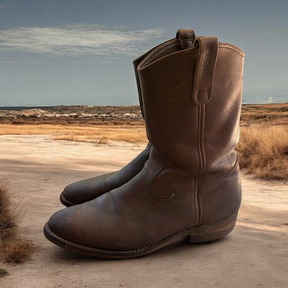 Red Wing 1155 Pecos Leather Work Boots Heritage Nailseat Soft Toe Sz 10 Western - Picture 1 of 15